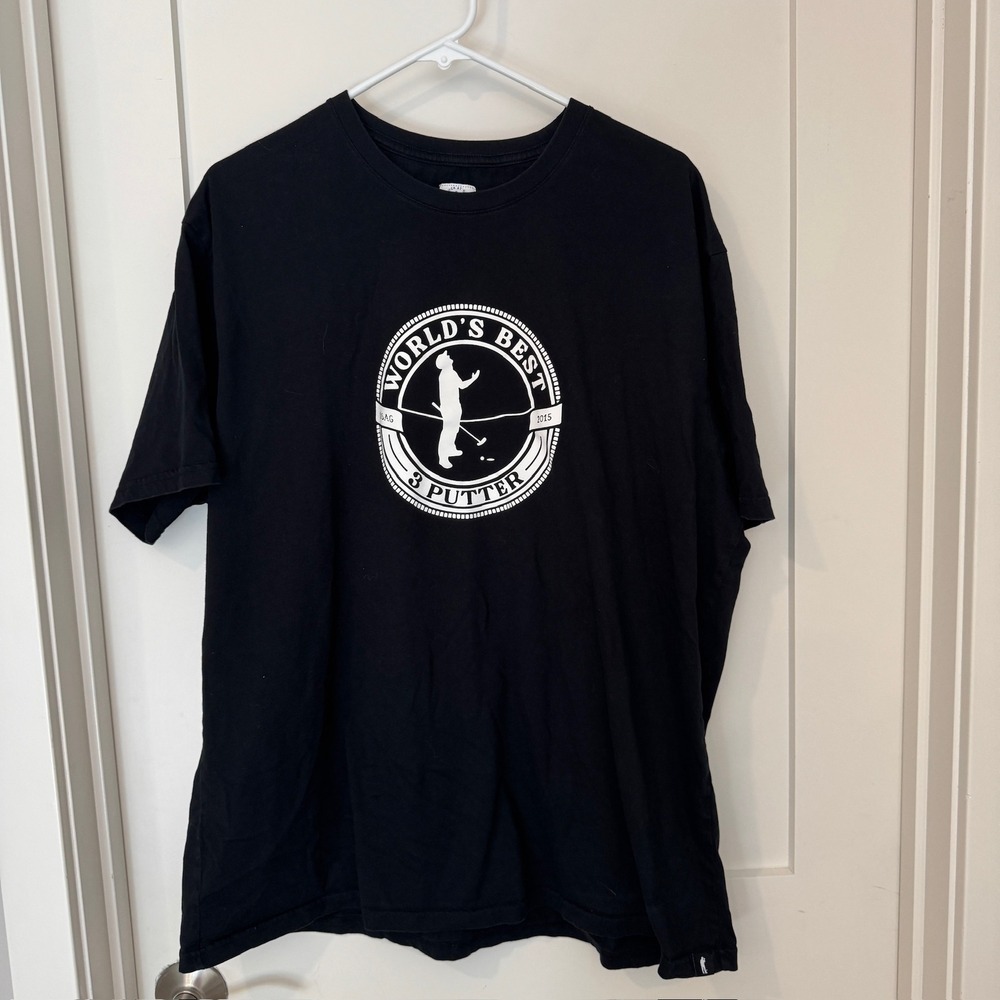 U Suck At Golf World's Best 3 Putter Graphic T-Shirt Mens 2XL Black Cotton Tee